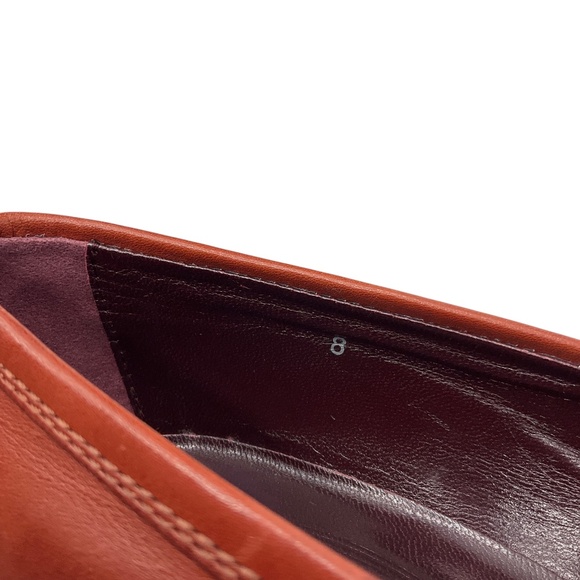 TOD'S BROWN LEATHER HEELED LOAFER PUMPS - Picture 8 of 9